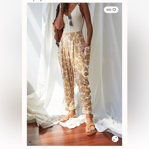 Free People high rise Olympia Harem Balloon High Rise print Pants size XS - Picture 1 of 7
